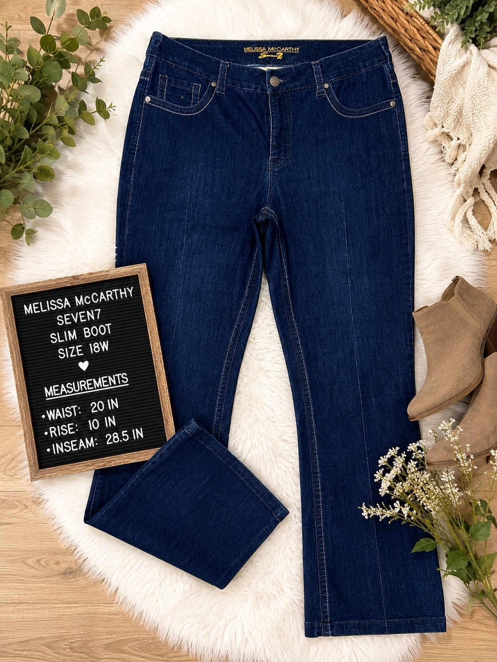 Seven7 Dark Indigo Boot Cut Jeans